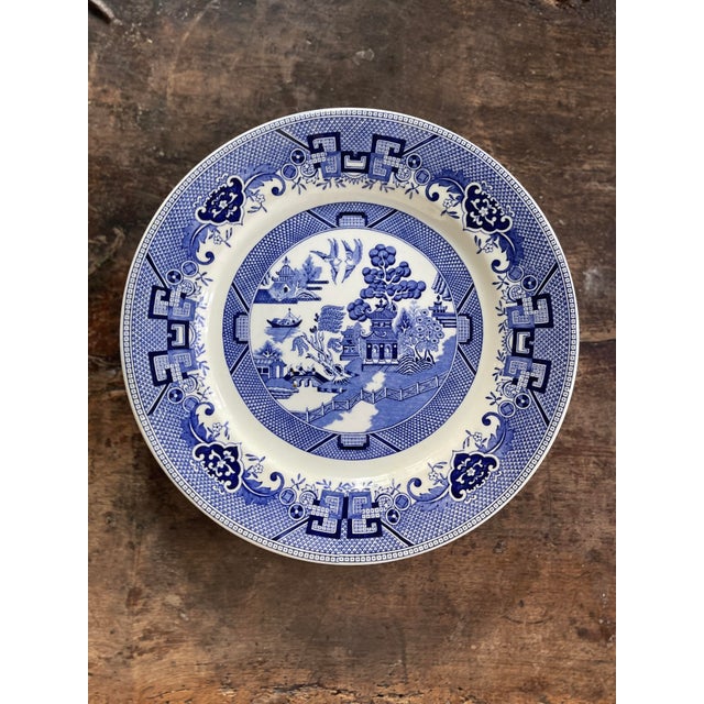 Blue Vintage Shenango China Blue Willow Plates - a Pair For Sale - Image 8 of 8