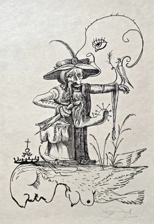 Salvador Dali, Pope Jules II from Les Songes Drôlatiques de Pantagruel, Original Large Lithograph, 1973