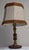 Antique Art Deco German Table Lamp with Turned Base in Maple and Walnut Wood and Beige Fabric Shade, 1920s For Sale - Image 6 of 7