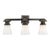 Chapman & Myers for Visual Comfort Signature New York Subway Triple Light in Bronze with White Glass For Sale