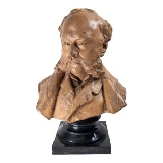 19th Century American Terra-Cotta Bust of a Gentleman by Olin Levi Warner For Sale