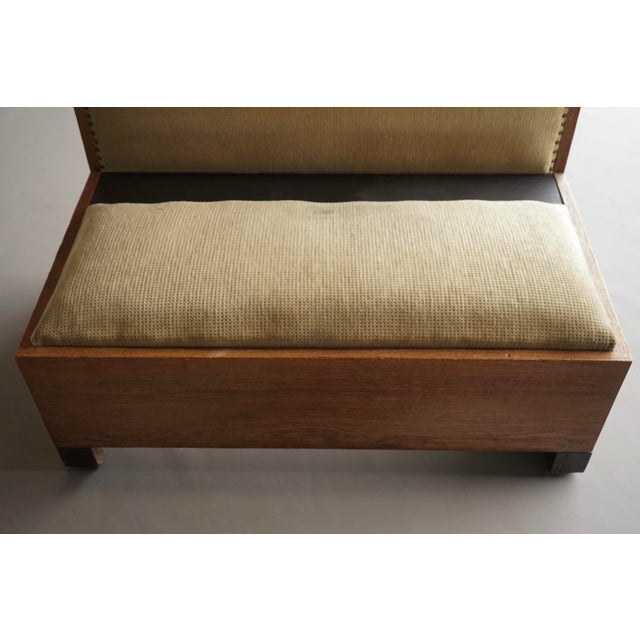 Small Art Deco Dutch Oak Hall Bench, 1930s For Sale - Image 13 of 17