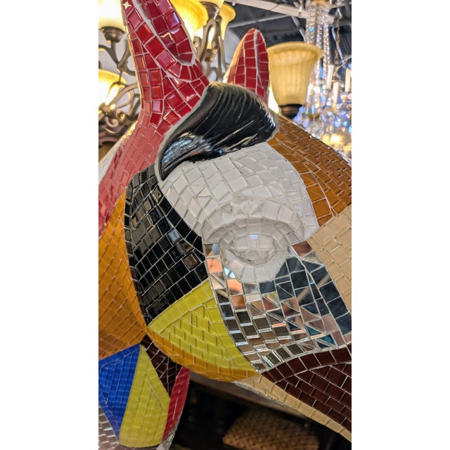 Life-Size Mosaic Tiled Multi-Colored Horse For Sale - Image 4 of 10
