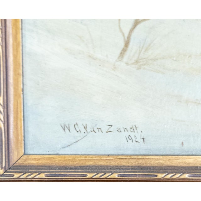 Early 20th Century American Luminist Winter Landscape Painting by William Van Zandt For Sale - Image 11 of 16