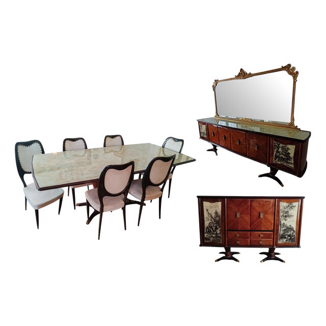 Dining Room Set from Fratelli Rigamonti, 1940s, Set of 10 For Sale