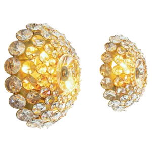 Jewel Crystal & Brass Wall Sconces from Palwa, Germany, 1960, Set of 2