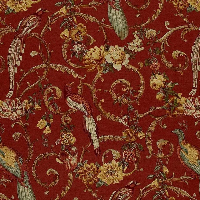 Sample- Schumacher Madrigal Fabric in Brick Red For Sale