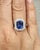 Modern 3.74 Ct Cushion-Cut Natural Sapphire & Diamond Ring Size 6.5 For Sale - Image 3 of 8