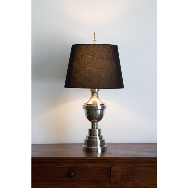 Art Deco Chrome Table Lamps, a Pair For Sale - Image 9 of 12