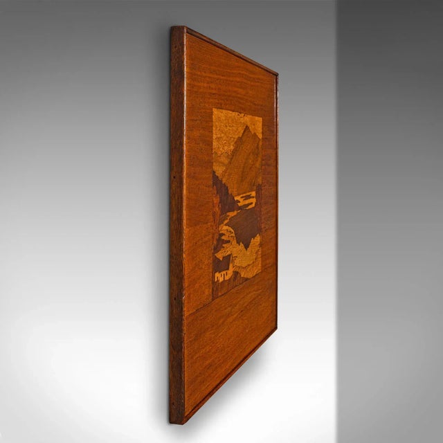 English 1900s Edwardian Antique Marquetry Landscape Panel, English, Decorative, Ben Lomond For Sale - Image 3 of 7
