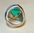 A classic, Cocktail ring 9 Carat Cushion Colombian Emerald &amp; 2.48 Ct Diamond Ring platinum, Estate, Unisex Large 9...