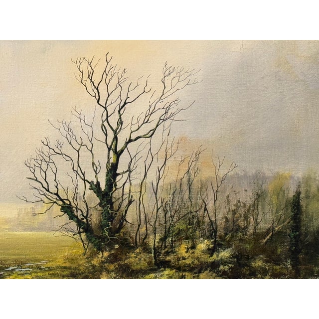 Textile Winter Field on Overcast Farmland in the English Countryside by British Artist 1975 (Circa) For Sale - Image 7 of 18