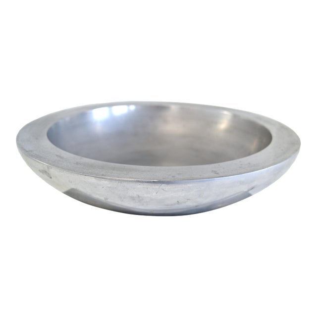 1970s Michael Graves Signed Aluminum Decorative Bowl Centerpiece by Michael Aram For Sale