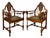 Spanish Revival Armchairs with Carved Crest, 1920s, Set of 2 For Sale