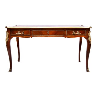 20th Century French Louis XV Style Bureau Plat Desk For Sale