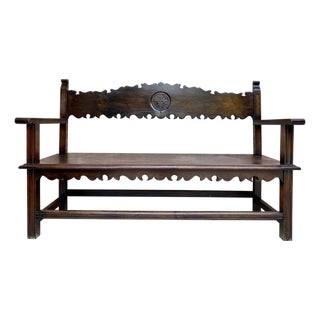 Early 20th Century French Bench in Wood, 1920 For Sale