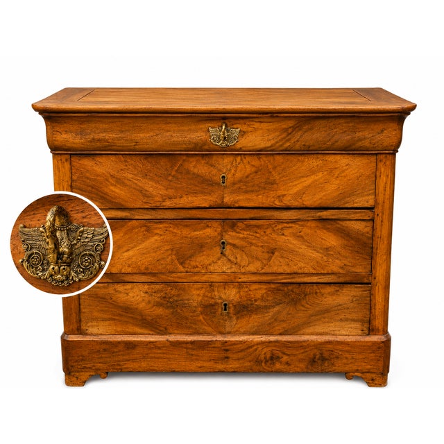 19th Century Louis Philippe Walnut Chest of Drawers, 1890s For Sale - Image 4 of 10