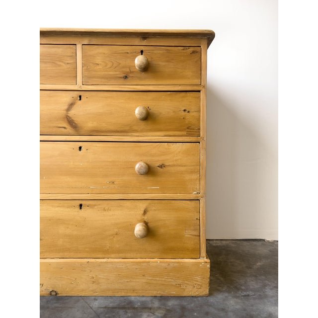 English Antique English Pine Chest of Drawers With Block Plinth Base For Sale - Image 3 of 10