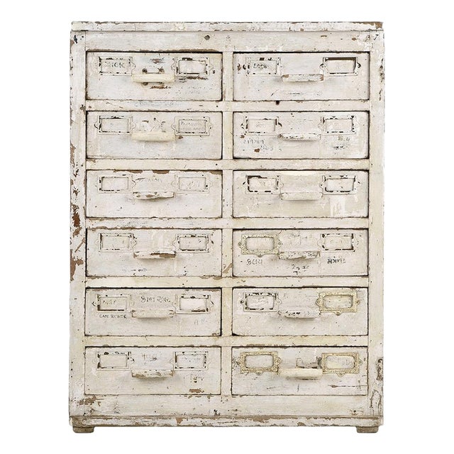 Workshop Furniture in Wood with 12 drawers For Sale