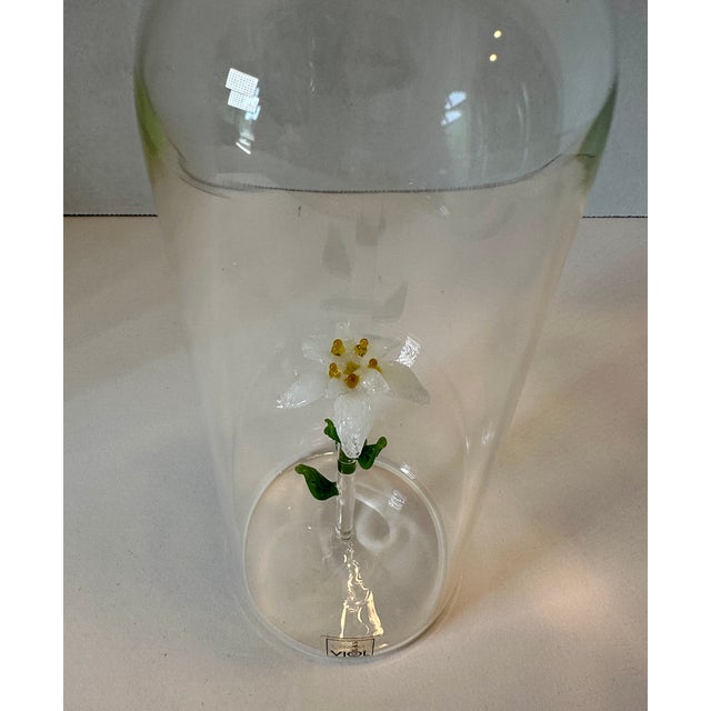 Glass Rare Vintage Viol Glas German Art Glass Edelweiss Bottle / Decanter For Sale - Image 7 of 12