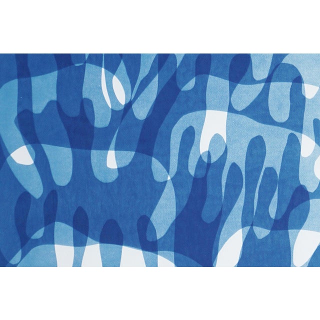 2025, Graffiti Dripping Paint, Urban Style, Blue Tones Cyanotype Print on Watercolor Paper by Kind of Cyan For Sale - Image 4 of 8