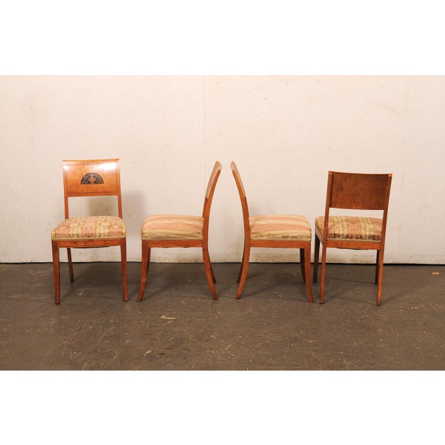 Wood Set of 4 Swedish Curly Birch Chairs, 19th C For Sale - Image 7 of 11