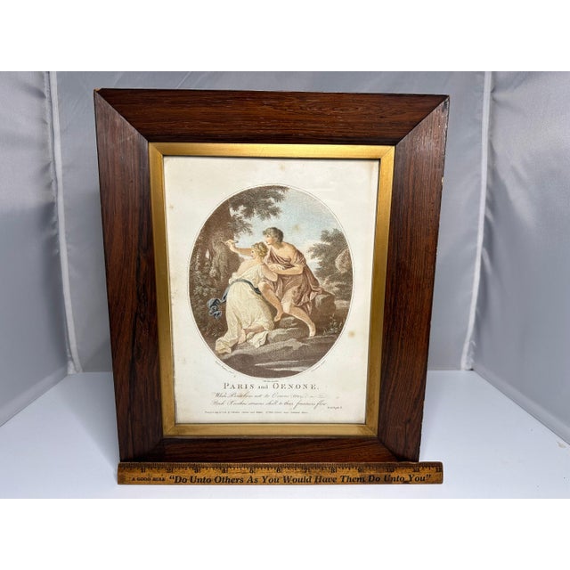 Antique Framed Stipple Engraving: Paris and Oenone, Angelica Kauffman For Sale - Image 10 of 10