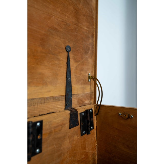Primitive Pine Storage Chest With Original Hardware, 19th Century For Sale - Image 4 of 7