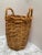 Farmhouse Vintage Tall Rustic Wood Woven Decor & Storage Basket For Sale - Image 3 of 10