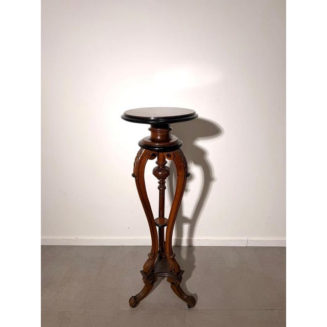 Antique Victorian Pedestal in Walnut For Sale - Image 6 of 6