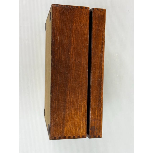 Antique Quarter Sawn Oak Wood Humidor Cigar Box For Sale - Image 11 of 12