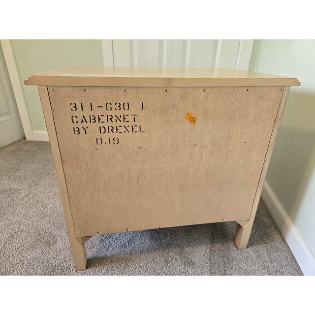 Off-white Drexel Cabernet Blanc Queen Headboard & Matching Bedside Tables For Sale - Image 8 of 18