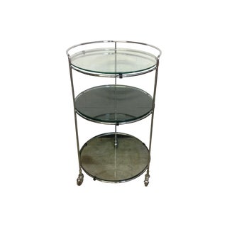 Vintage Chrome Bar Cart For Sale