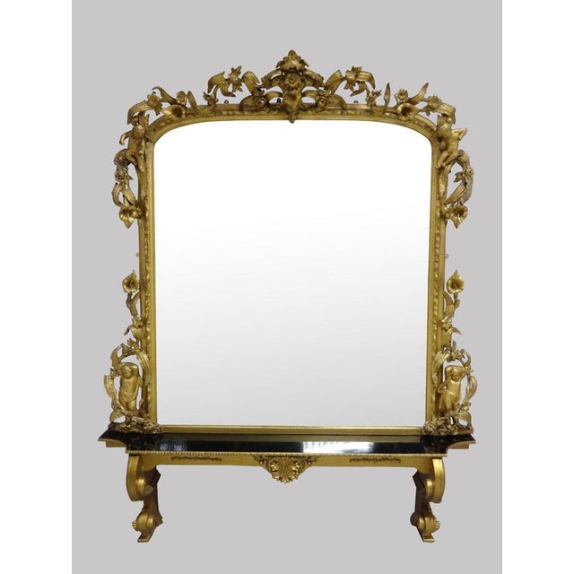 Very & Impressive Victorian English Gilt Overmantle Mirror For Sale - Image 13 of 13