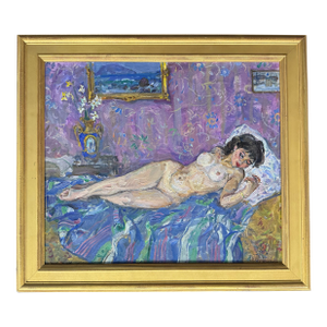Reclining Nude, Titled "Spring", Oil on Canvas, C. 1990