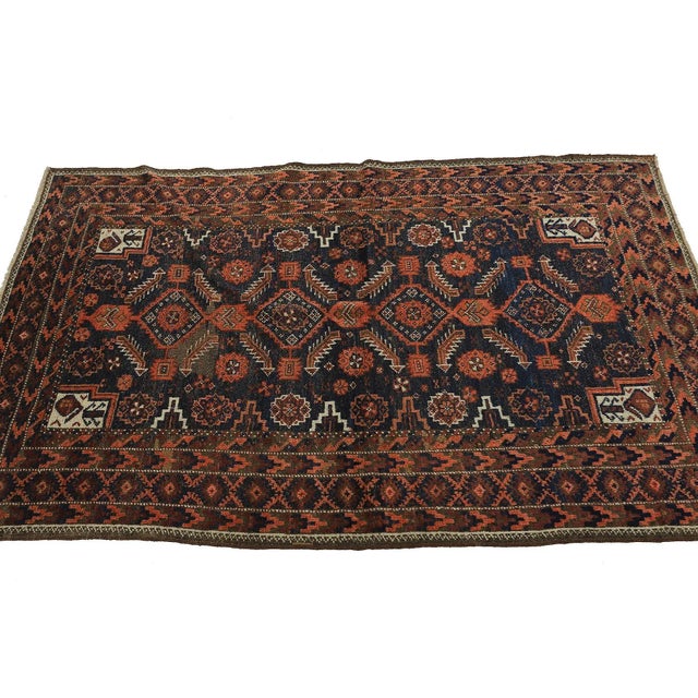 Mid 20th Century Vintage Afghan Wool Rug For Sale - Image 4 of 7