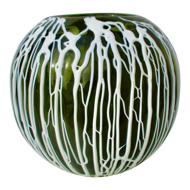 Globe Vase With White Drip Wall For Sale