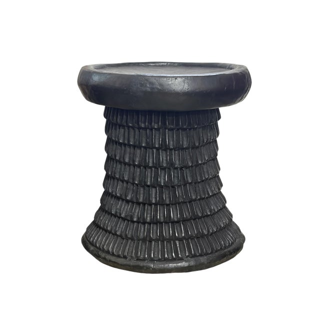 Stunning Vintage Lg Tribal Nobility Bamileke Stool/Table Cameroon 19" H For Sale - Image 9 of 12