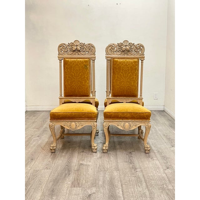 Yellow Set of Four French Style Dining Chairs For Sale - Image 8 of 10