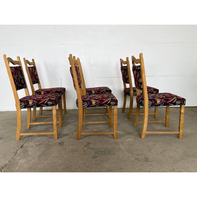 Mid-Century Modern Vintage Danish Oak Dining Chairs, 1960s, Set of 6 For Sale - Image 3 of 9