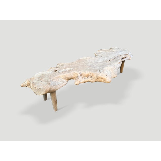 Wood Andrianna Shamaris Sculptural Organic Teak Wood Coffee Table For Sale - Image 7 of 18