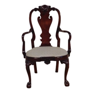 Kindel Winterthur Queen Anne Mahogany Cherry Shell Carved Arm Chair #1 For Sale
