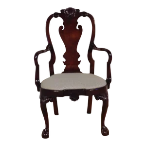 Kindel Winterthur Queen Anne Mahogany Cherry Shell Carved Arm Chair #1