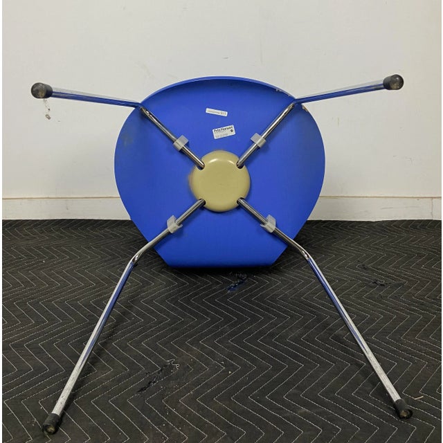 Late 20th Century Vintage Blue Fritz Hansen Series 7 Stack Chair - Set of 4 For Sale In Chicago - Image 6 of 7