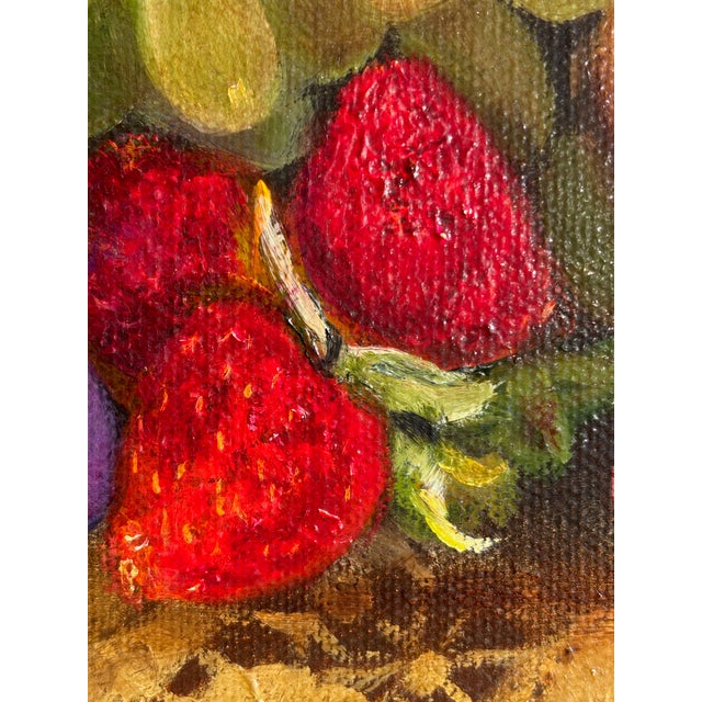 Fruit Still Life Oil Painting in Ornate Gilt Frame, Signed For Sale - Image 11 of 11
