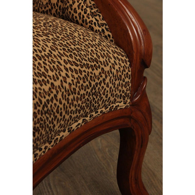 Tan Antique Victorian Carved Walnut Frame Tufted Sofa For Sale - Image 8 of 12