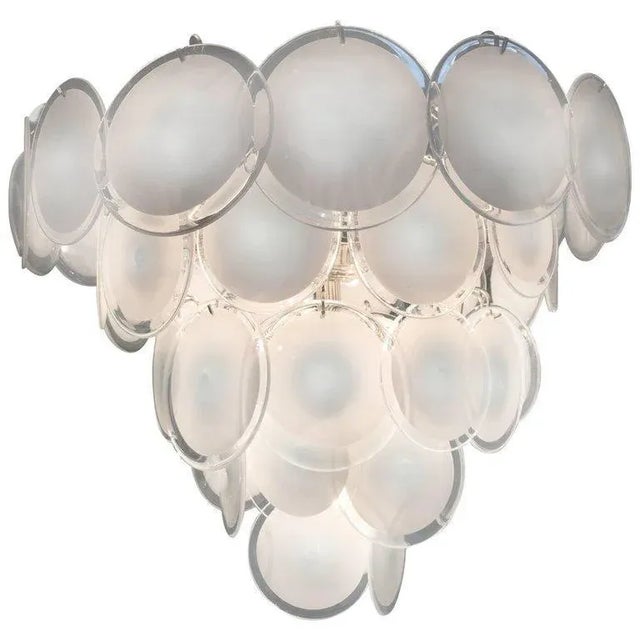 Murano Disc Chandeliers from Vistosi, 1970s, Set of 2 For Sale - Image 9 of 10