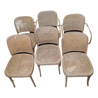 Set of Six Josef Hoffmann-Designed “Prague” Bentwood & Cane Chairs For Sale