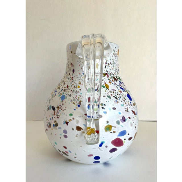 Contemporary Signed Original Studio Art Glass Confetti Pitcher Attributed to Josh Gelfand, Dated 2009 For Sale - Image 3 of 10