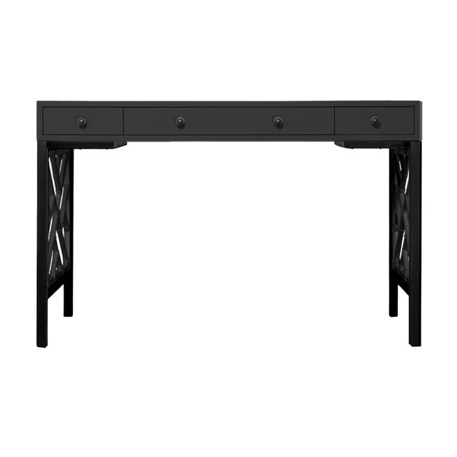 David Francis Chippendale Writing Desk - Black For Sale - Image 4 of 9